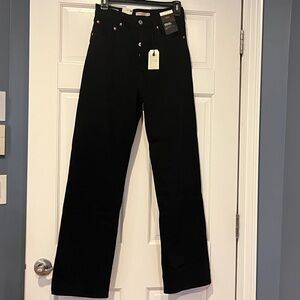 Levi's Black Ribcage Straight Jeans